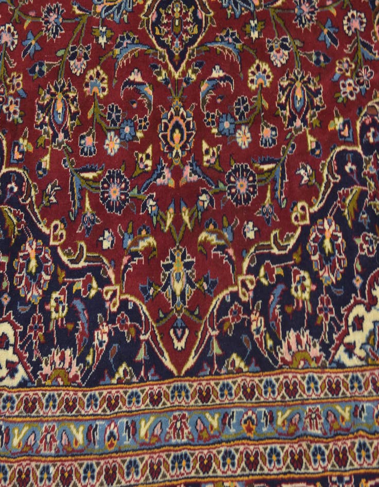 Detail image of  9' 7 x 13' 3  Hand Knotted Kashan Persian Wool Rug
