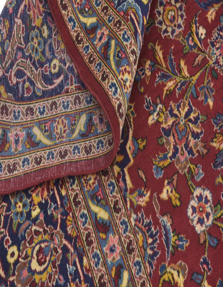 Detail image of  9' 8 x 13'  Hand Knotted Kashan Persian Wool Rug