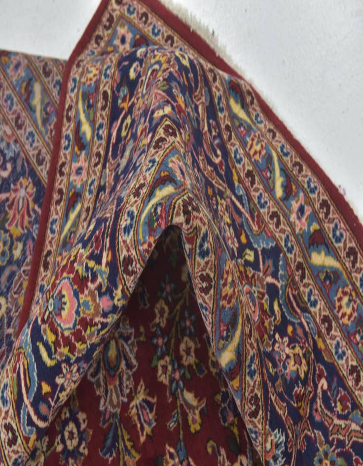 Detail image of  9' 8 x 13'  Hand Knotted Kashan Persian Wool Rug