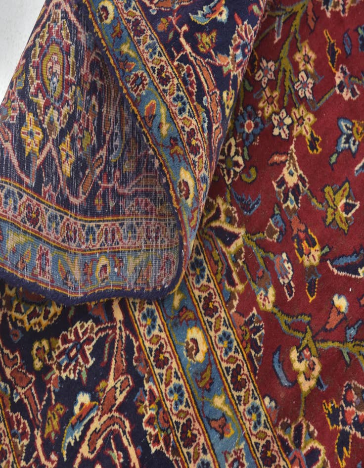 Detail image of  9' 5 x 13'  Hand Knotted Kashan Persian Wool Rug