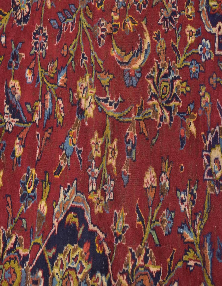 Detail image of  9' 5 x 13'  Hand Knotted Kashan Persian Wool Rug