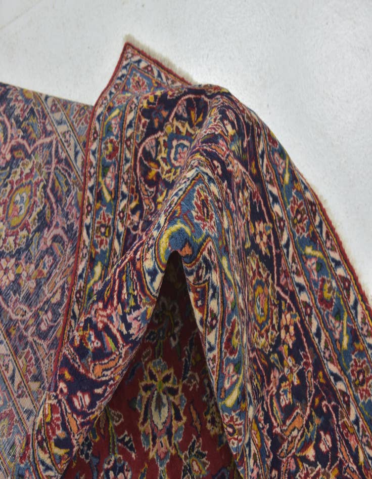 Detail image of  9' 10 x 13' 3  Hand Knotted Kashan Persian Wool Rug