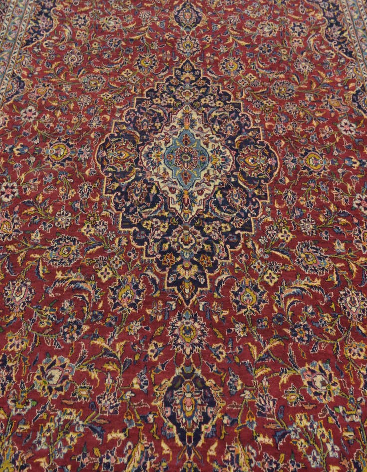 Detail image of  9' 10 x 13' 3  Hand Knotted Kashan Persian Wool Rug