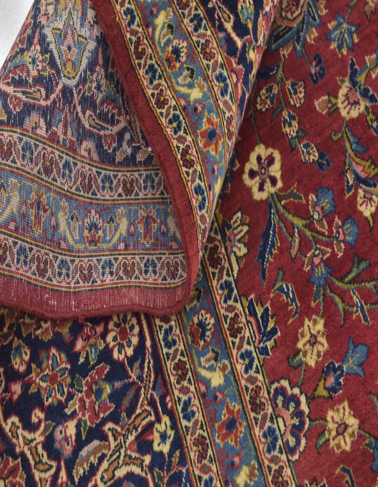 Detail image of  9' 10 x 12' 10  Hand Knotted Kashan Persian Wool Rug