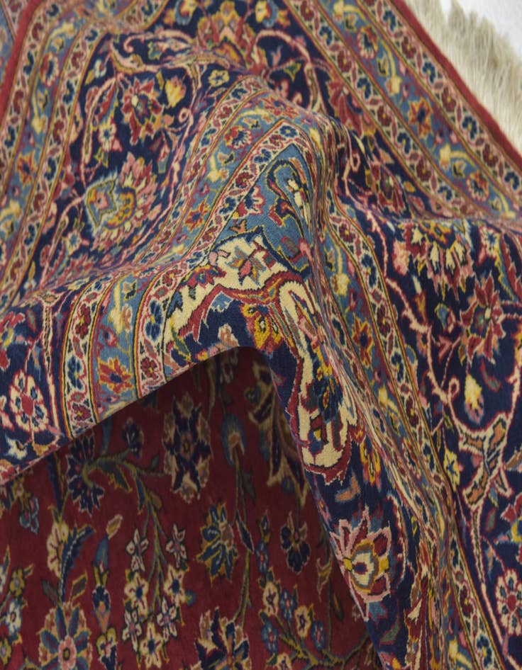 Detail image of  9' 10 x 12' 10  Hand Knotted Kashan Persian Wool Rug