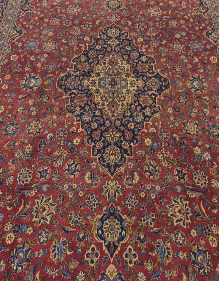 Detail image of  9' 10 x 12' 10  Hand Knotted Kashan Persian Wool Rug
