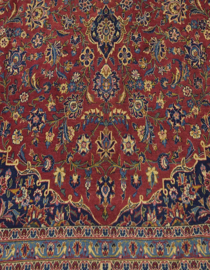 Detail image of  9' 10 x 12' 10  Hand Knotted Kashan Persian Wool Rug