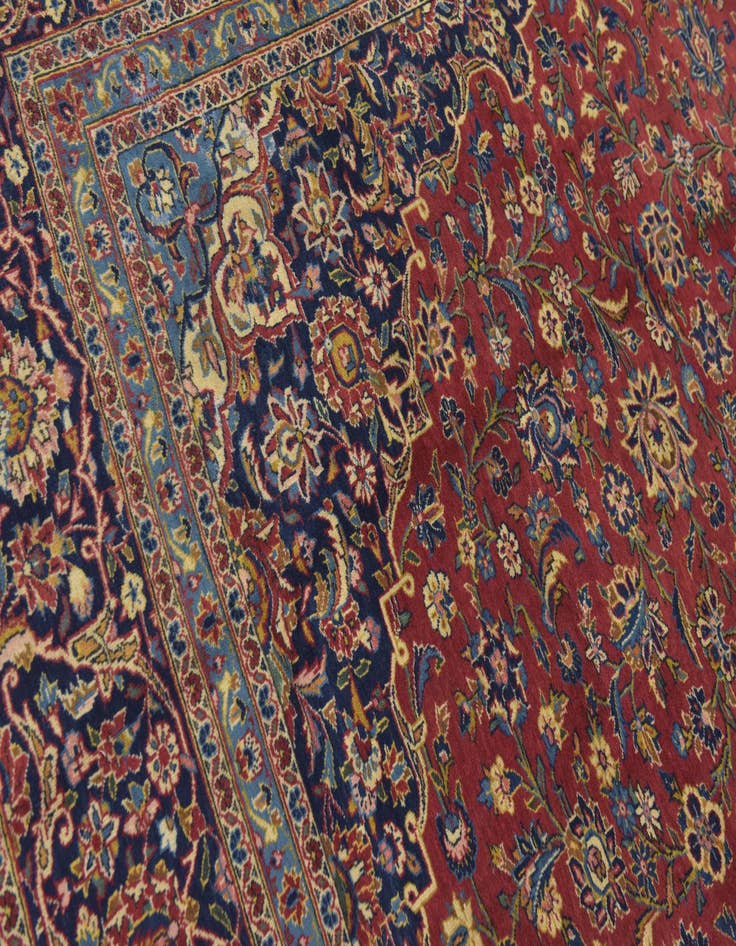 Detail image of  9' 10 x 12' 10  Hand Knotted Kashan Persian Wool Rug