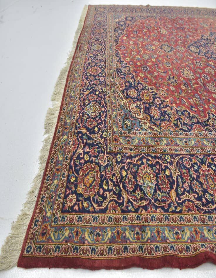 Detail image of  9' 10 x 12' 10  Hand Knotted Kashan Persian Wool Rug