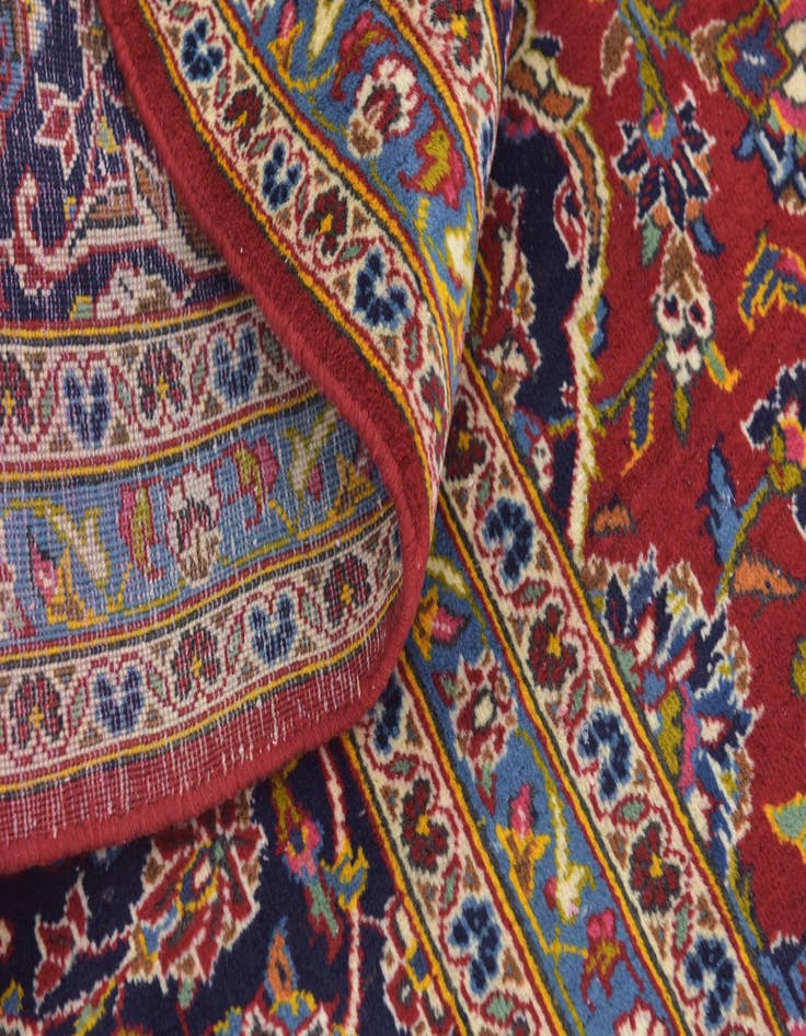 Detail image of  9' 6 x 13' 5  Hand Knotted Kashan Persian Wool Rug