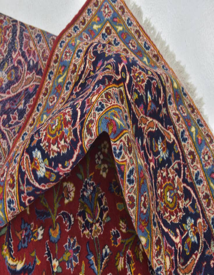Detail image of  9' 6 x 13' 5  Hand Knotted Kashan Persian Wool Rug