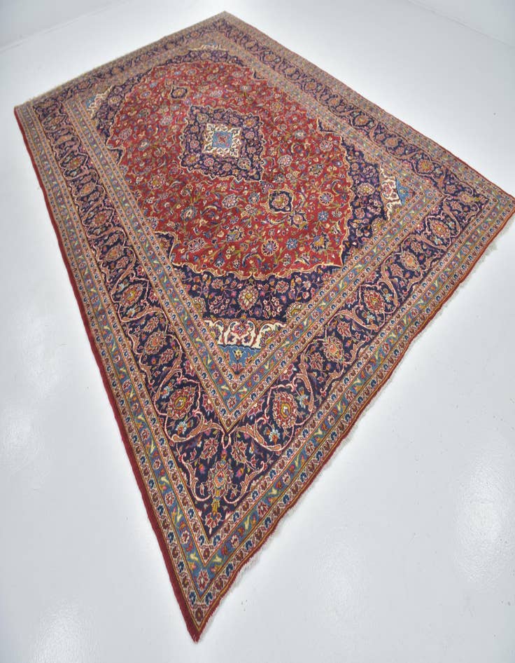 Detail image of  9' 6 x 13' 5  Hand Knotted Kashan Persian Wool Rug