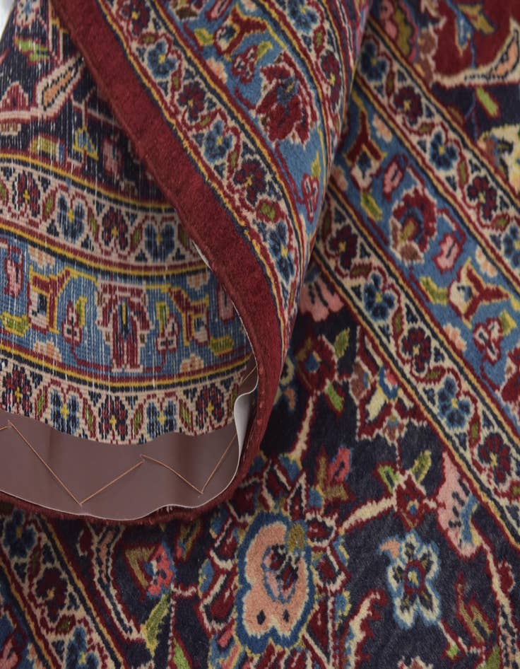 Detail image of  9' 9 x 13' 3  Hand Knotted Kashan Persian Wool Rug