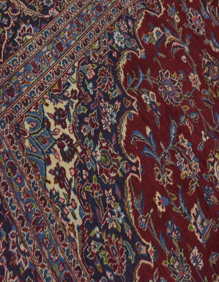 Detail image of  9' 9 x 13' 3  Hand Knotted Kashan Persian Wool Rug