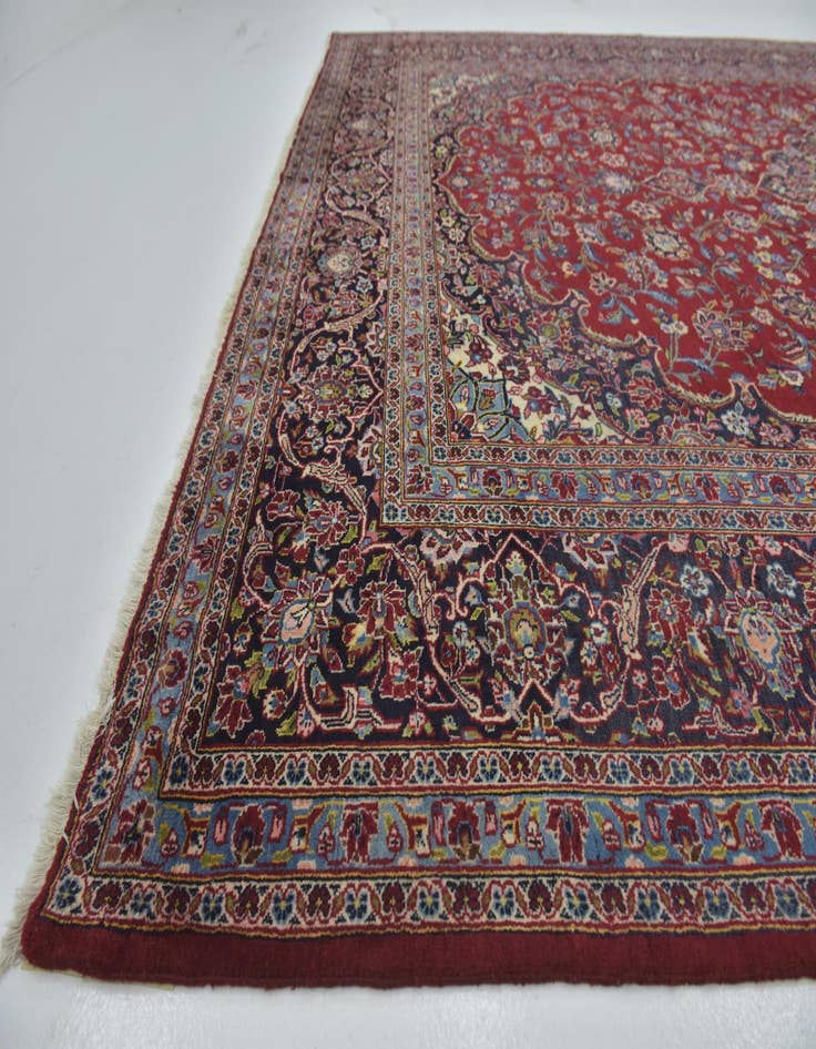 Detail image of  9' 9 x 13' 3  Hand Knotted Kashan Persian Wool Rug