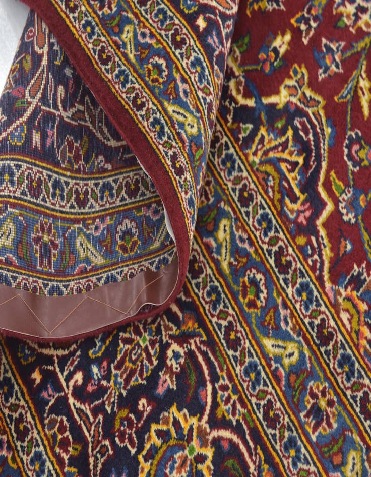 Detail image of  9' 6 x 13' 5  Hand Knotted Kashan Persian Wool Rug