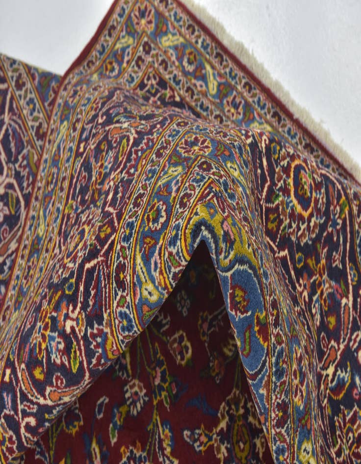 Detail image of  9' 6 x 13' 5  Hand Knotted Kashan Persian Wool Rug