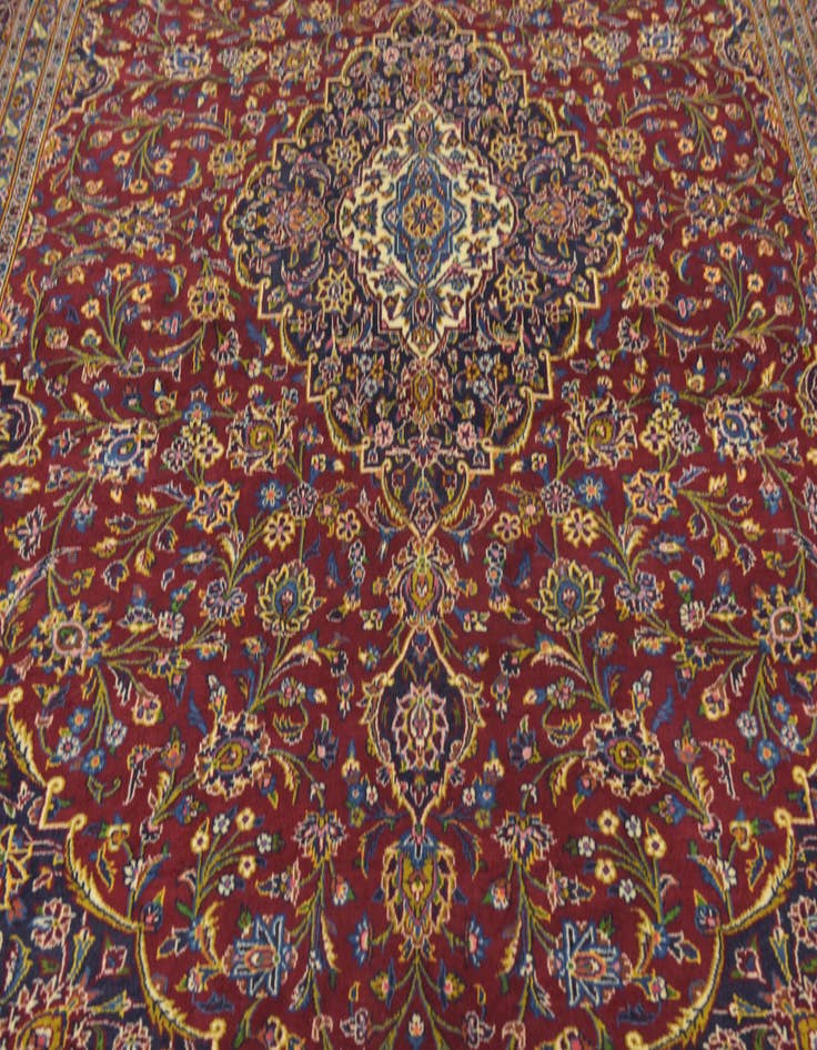 Detail image of  9' 6 x 13' 5  Hand Knotted Kashan Persian Wool Rug