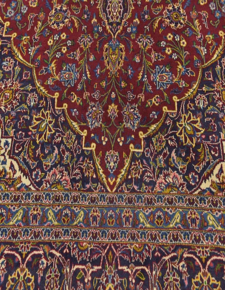 Detail image of  9' 6 x 13' 5  Hand Knotted Kashan Persian Wool Rug