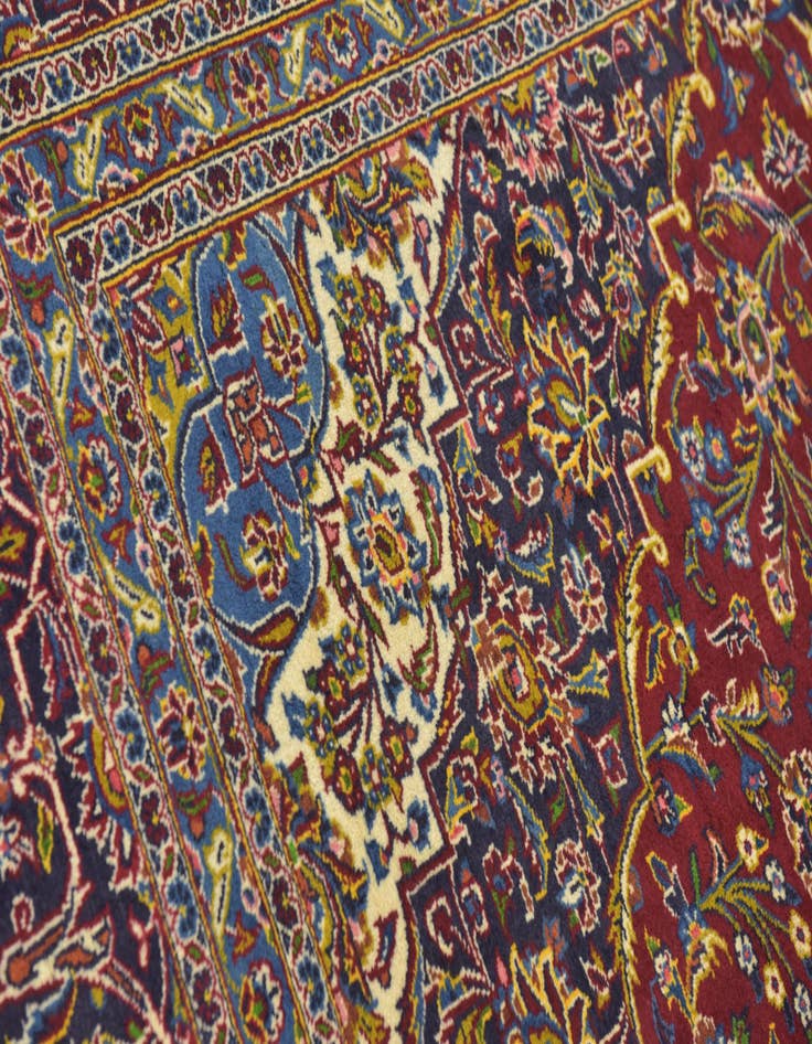 Detail image of  9' 6 x 13' 5  Hand Knotted Kashan Persian Wool Rug