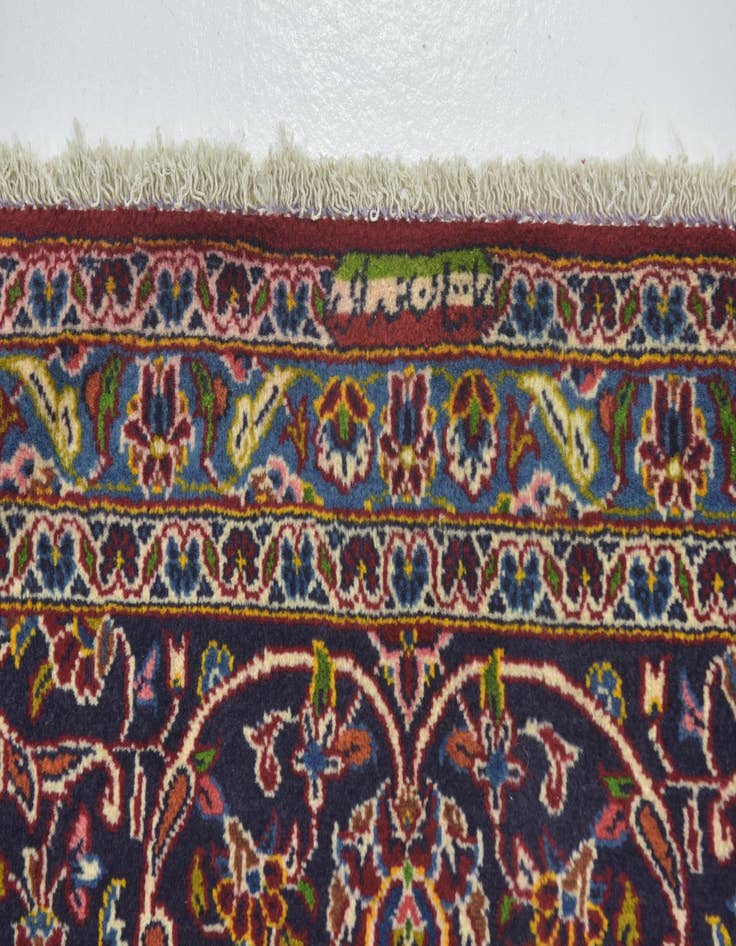 Detail image of  9' 6 x 13' 5  Hand Knotted Kashan Persian Wool Rug