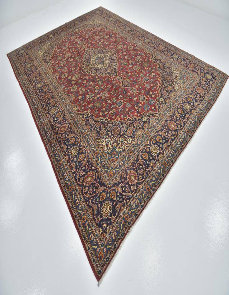 Detail image of  9' 10 x 13' 3  Hand Knotted Kashan Persian Wool Rug