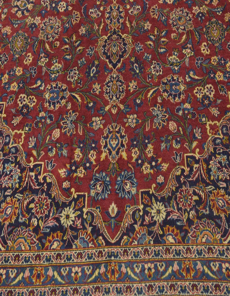 Detail image of  9' 10 x 13' 3  Hand Knotted Kashan Persian Wool Rug