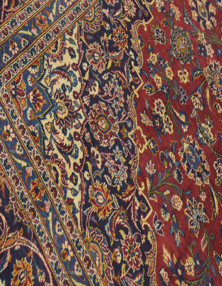 Detail image of  9' 10 x 13' 3  Hand Knotted Kashan Persian Wool Rug