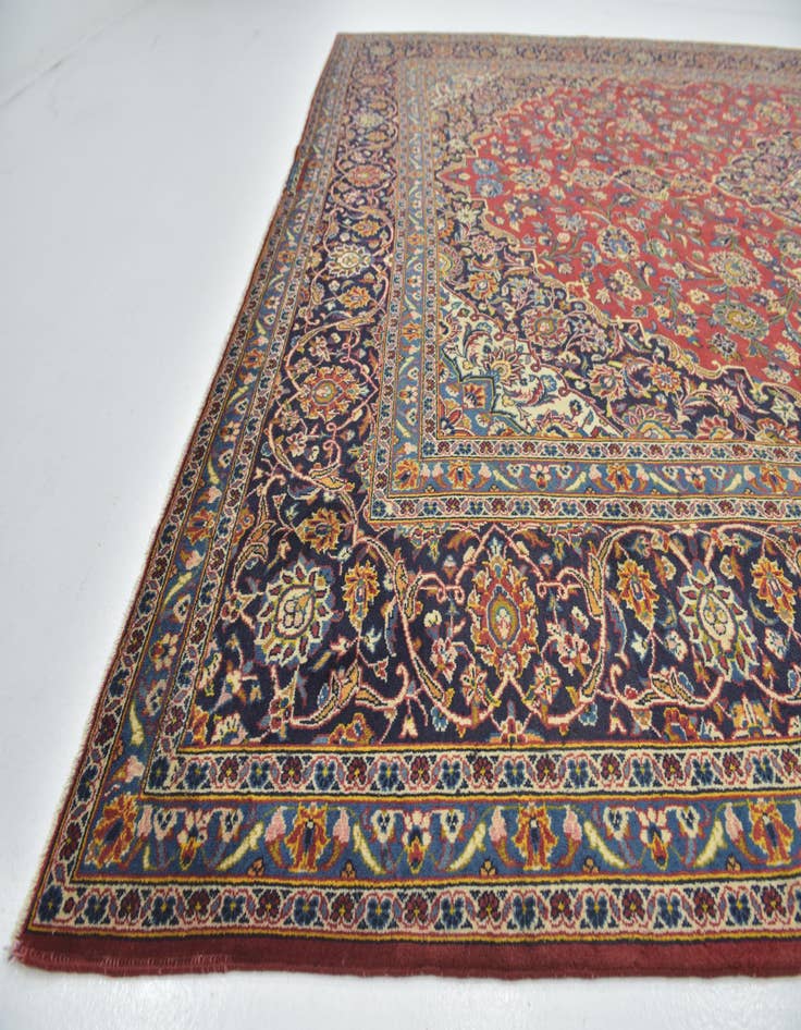 Detail image of  9' 10 x 13' 3  Hand Knotted Kashan Persian Wool Rug