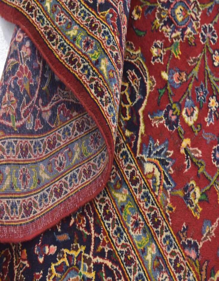 Detail image of  9' 9 x 13' 4  Hand Knotted Kashan Persian Wool Rug