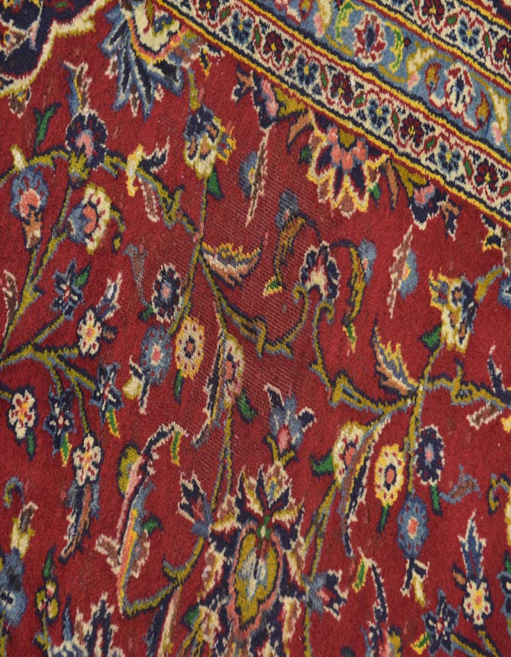Detail image of  9' 9 x 13' 4  Hand Knotted Kashan Persian Wool Rug