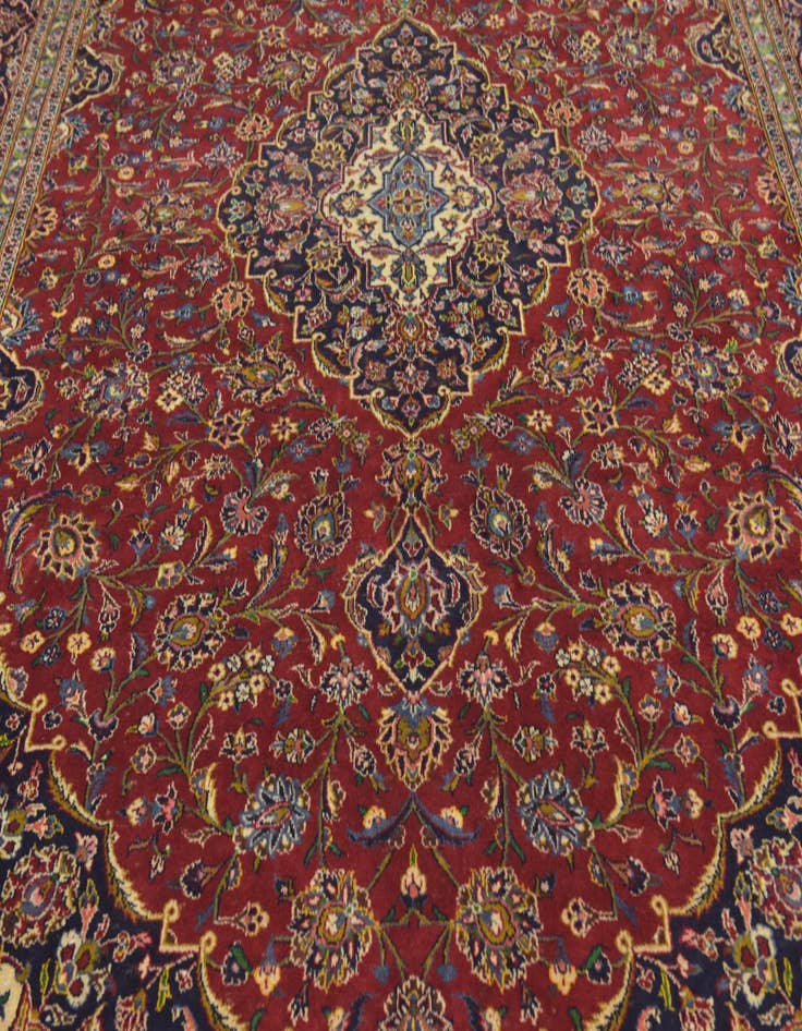 Detail image of  9' 9 x 13' 4  Hand Knotted Kashan Persian Wool Rug