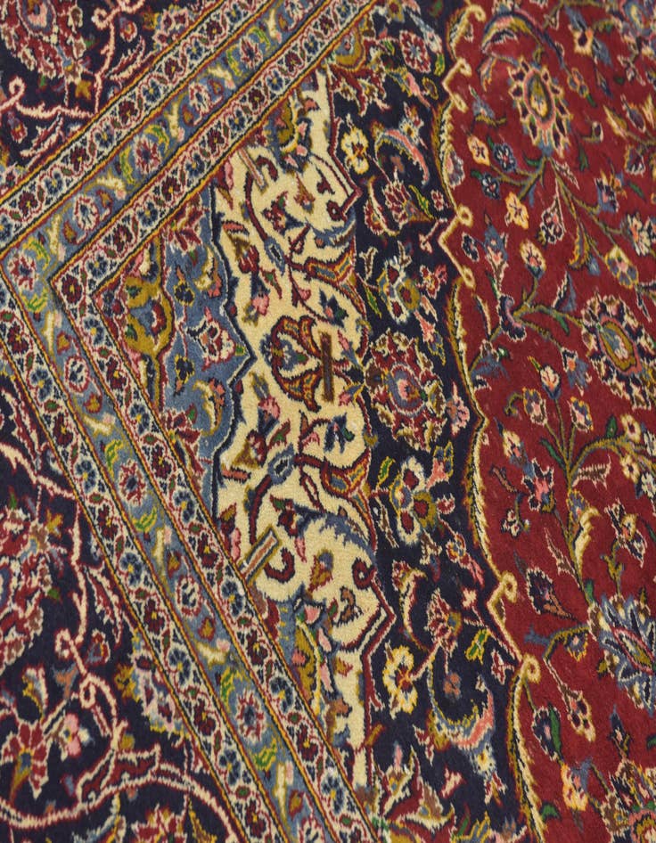 Detail image of  9' 9 x 13' 4  Hand Knotted Kashan Persian Wool Rug