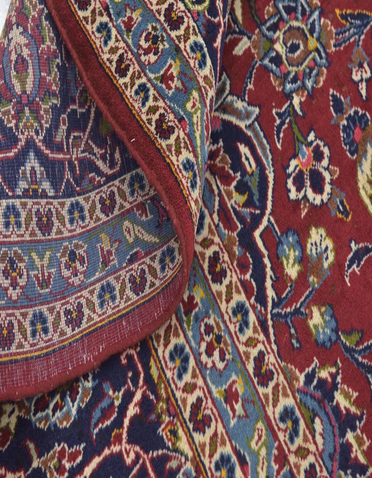 Detail image of  9' 9 x 13' 4  Hand Knotted Kashan Persian Wool Rug