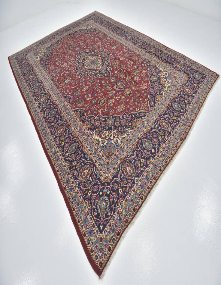 Detail image of  9' 9 x 13' 4  Hand Knotted Kashan Persian Wool Rug