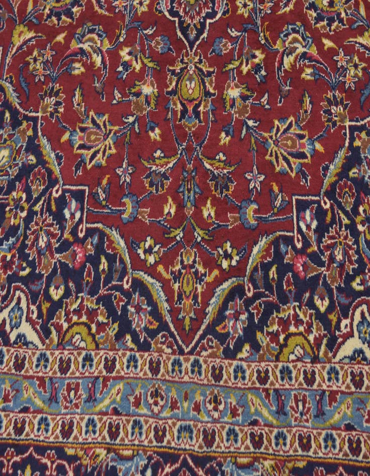 Detail image of  9' 9 x 13' 4  Hand Knotted Kashan Persian Wool Rug