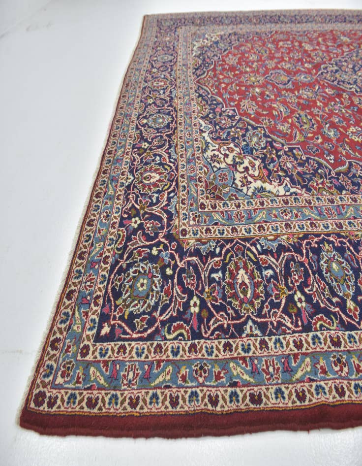 Detail image of  9' 9 x 13' 4  Hand Knotted Kashan Persian Wool Rug