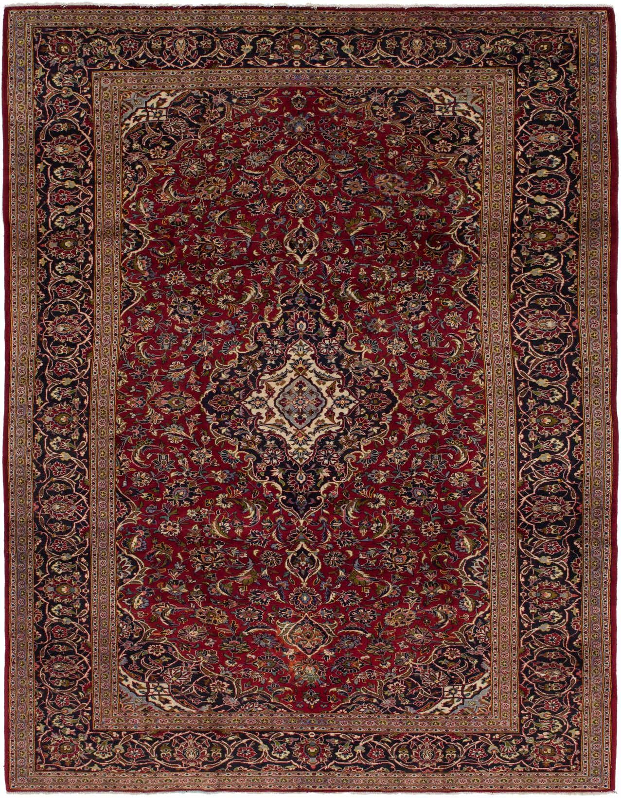 Primary image 8' x 12' 9 Hand Knotted Kashan Persian Wool Rug