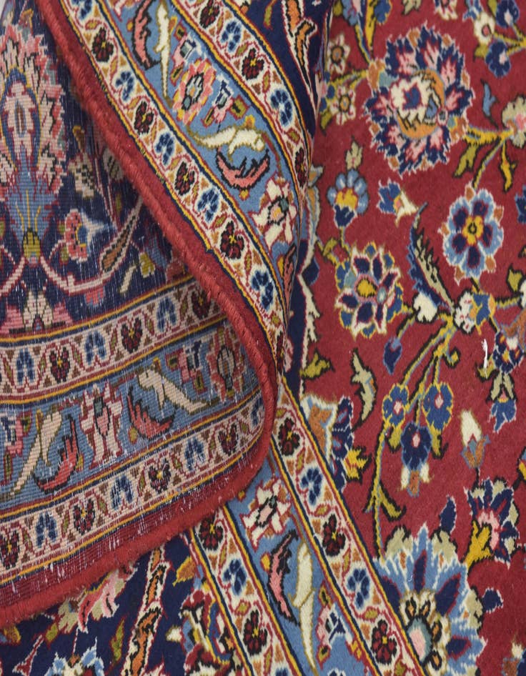 Detail image of  10' x 12' 10  Hand Knotted Kashan Persian Wool Rug