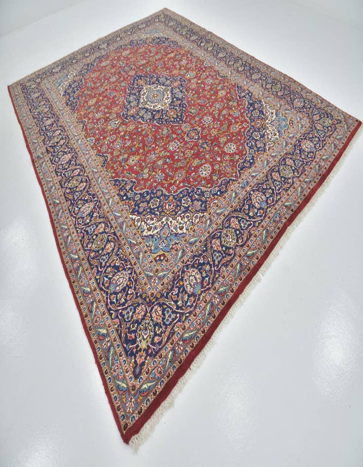 Detail image of  10' x 12' 10  Hand Knotted Kashan Persian Wool Rug