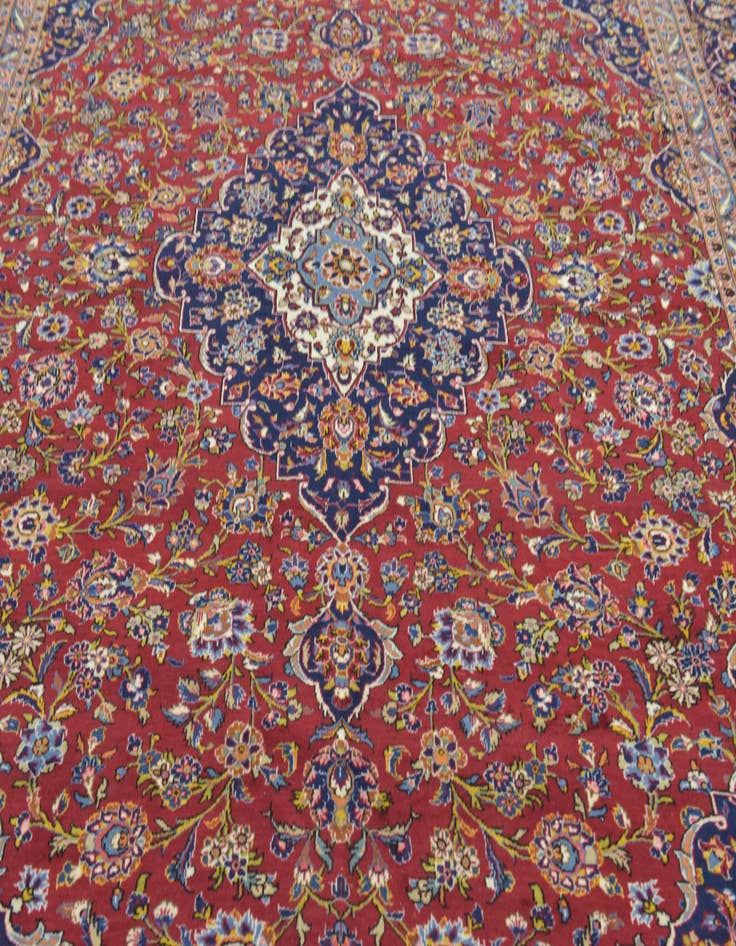 Detail image of  10' x 12' 10  Hand Knotted Kashan Persian Wool Rug