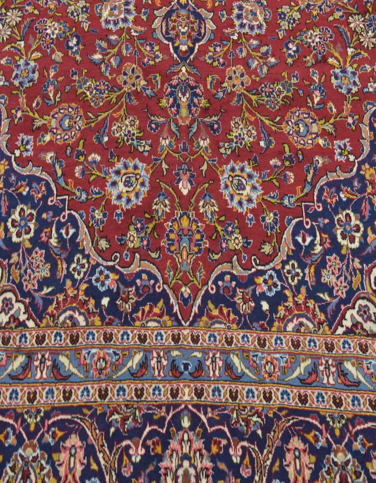 Detail image of  10' x 12' 10  Hand Knotted Kashan Persian Wool Rug