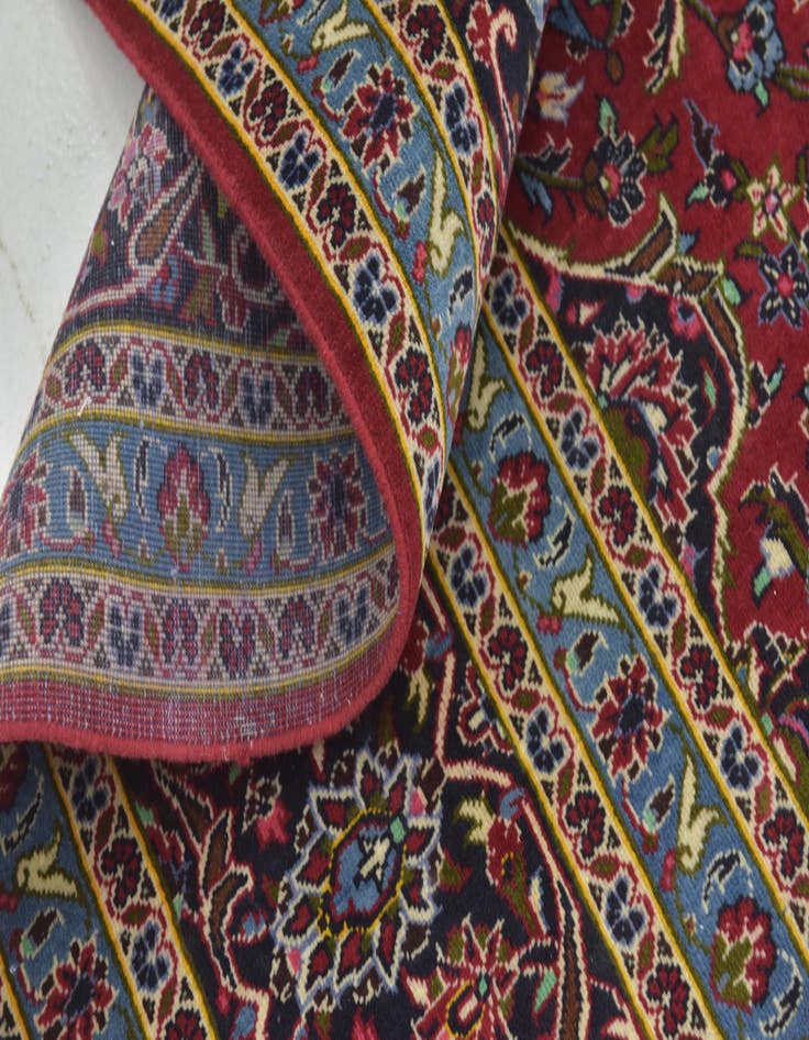 Detail image of  9' 9 x 13' 3  Hand Knotted Kashan Persian Wool Rug