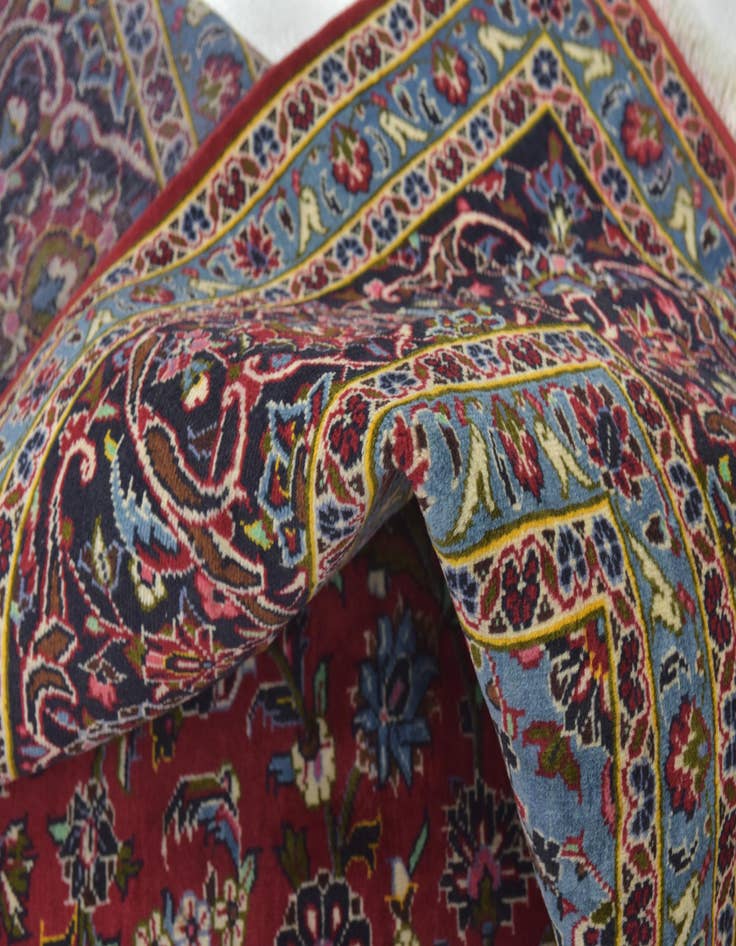 Detail image of  9' 9 x 13' 3  Hand Knotted Kashan Persian Wool Rug