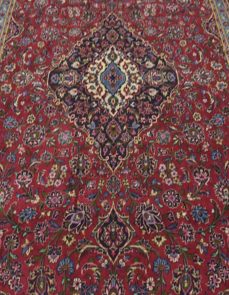 Detail image of  9' 9 x 13' 3  Hand Knotted Kashan Persian Wool Rug