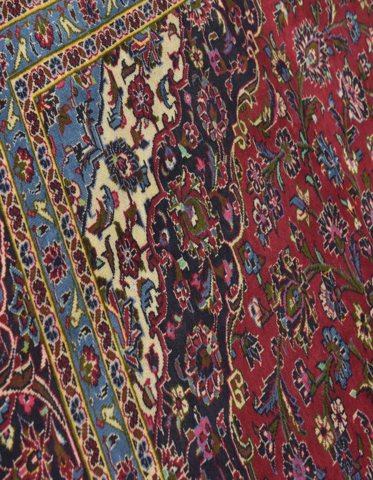 Detail image of  9' 9 x 13' 3  Hand Knotted Kashan Persian Wool Rug