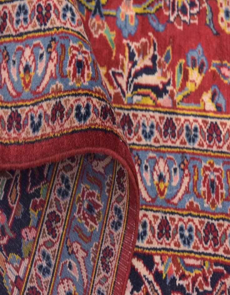 Detail image of  9' 9 x 13' 2  Hand Knotted Kashan Persian Wool Rug