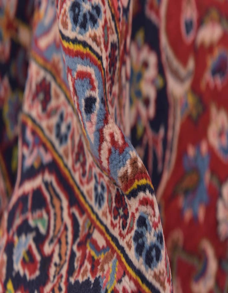 Detail image of  9' 9 x 13' 2  Hand Knotted Kashan Persian Wool Rug