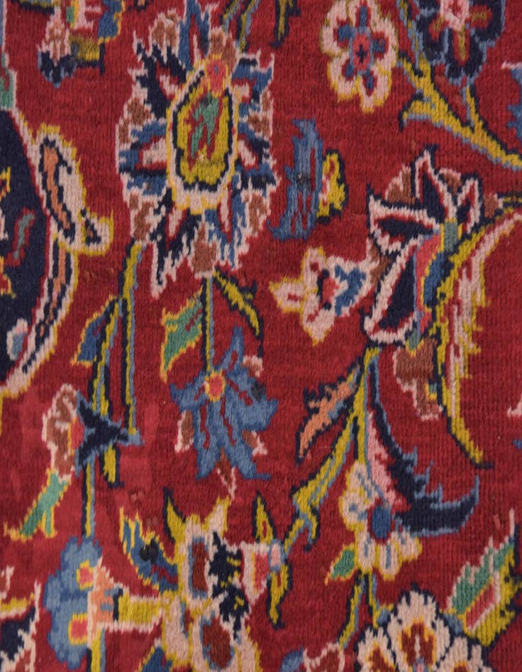 Detail image of  9' 9 x 13' 2  Hand Knotted Kashan Persian Wool Rug