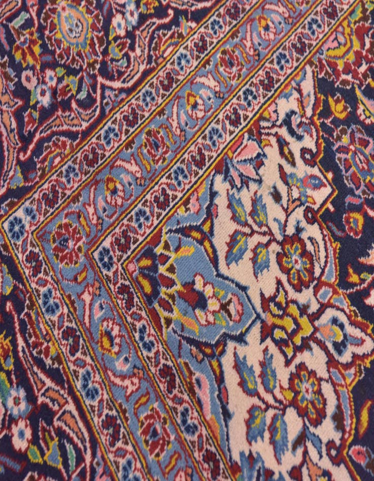 Detail image of  9' 9 x 13' 2  Hand Knotted Kashan Persian Wool Rug